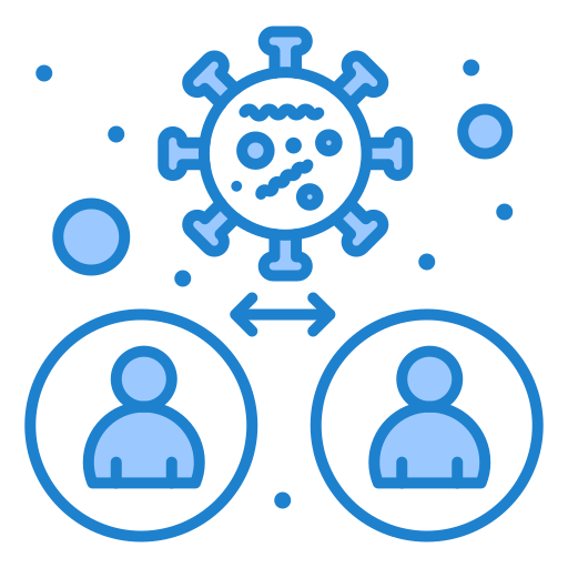 Bacteria, man, people, transmission, virus icon