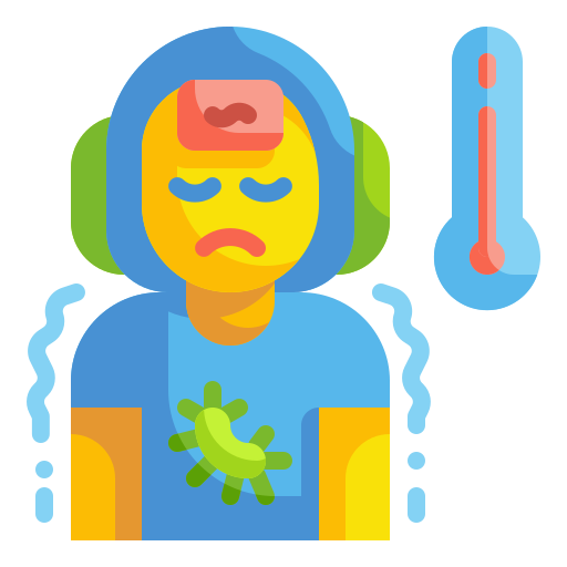 Bacteria, fever, infect, patient, sick, sickness, virus icon