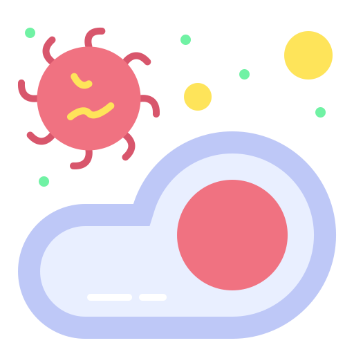 Bacteria, food, meat, transmission, virus icon