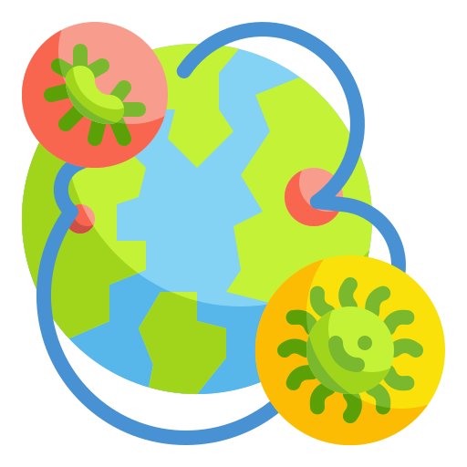 Bacteria, diagnosis, disease, infect, spread, virus, world icon