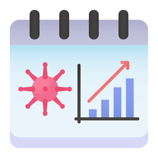 Bacteria, coronavirus, covid, graphic, statistics, virus icon
