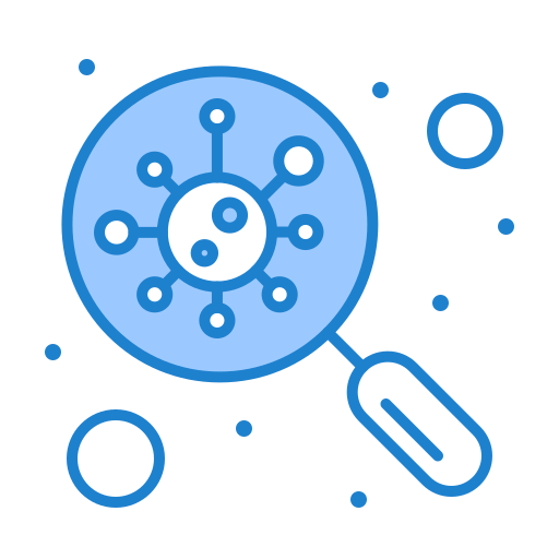 Bacteria, find, germs, scan, search icon