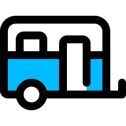 Camping, caravan, trailer, vacation icon