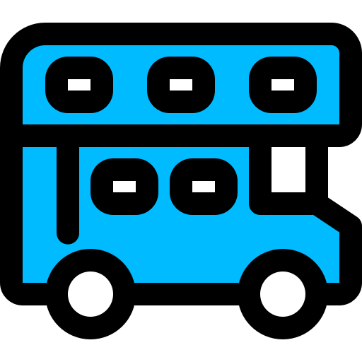 Bus, decker, double, transportation, travel icon