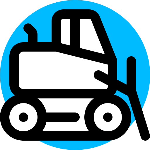 Bulldozer, digger, excavator icon