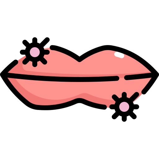 Bacteria, health, lip, mouth, transmission, virus icon