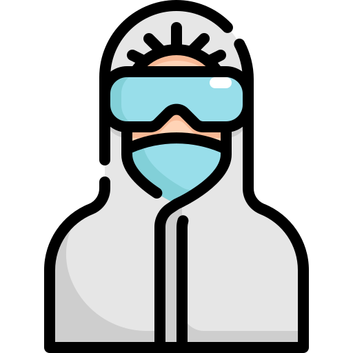 Bacteria, clothing, protective, suit, transmission, uniform, virus icon