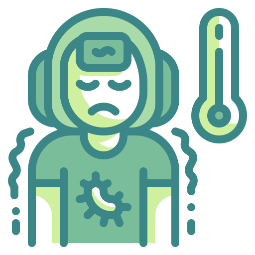 Bacteria, fever, infect, patient, sick, sickness, virus icon