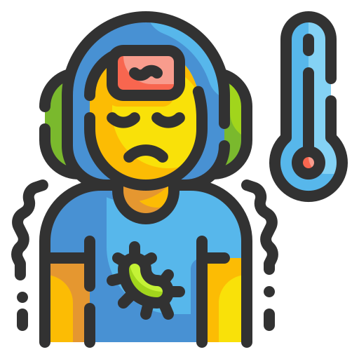 Bacteria, fever, infect, patient, sick, sickness, virus icon