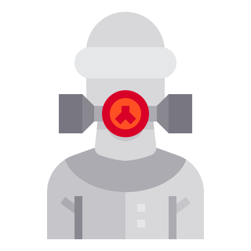 Bacteria, gas, mask, protect, scientist, virus icon
