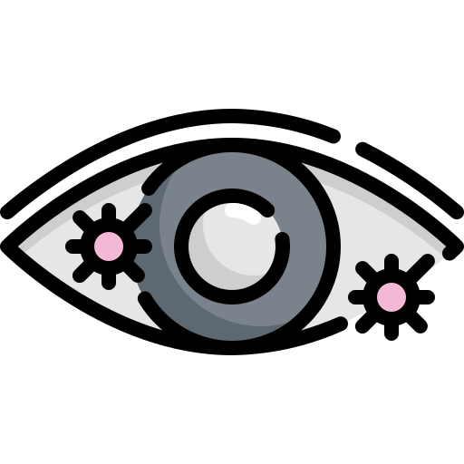 Bacteria, eye, health, transmission, virus icon