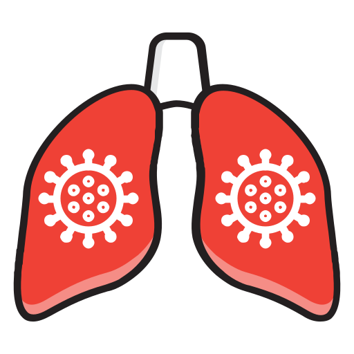 Bacteria, coronovirus, lung, pneumonia, symptoms, coronavirus, covid-19 icon