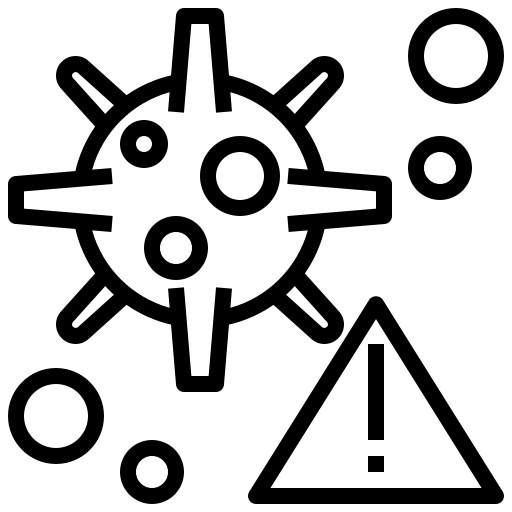 Alert, bacteria, coronavirus, danger, notification, virus, warning icon