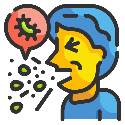 Bacteria, cough, illness, pacient, sickness, sneeze, virus icon