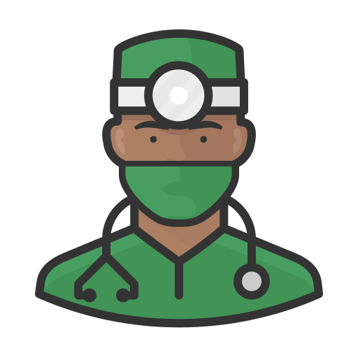 Black, coronavirus, male, surgeon icon