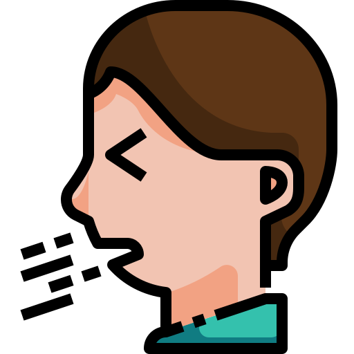 Healthcare, man, people, sick, steam, coronavirus, cough icon