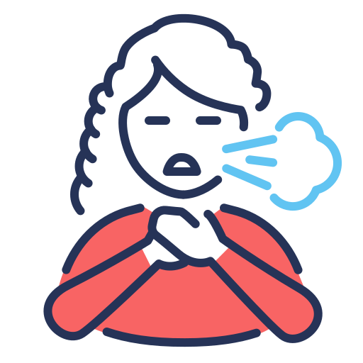 Breathing, coronavirus, difficulty, symptom icon