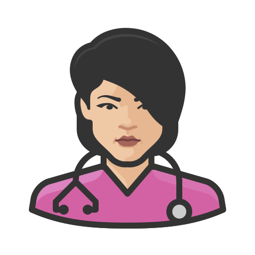 Asian, coronavirus, female, nurse icon