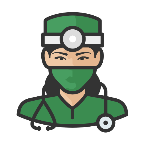 Asian, coronavirus, female, surgeon icon