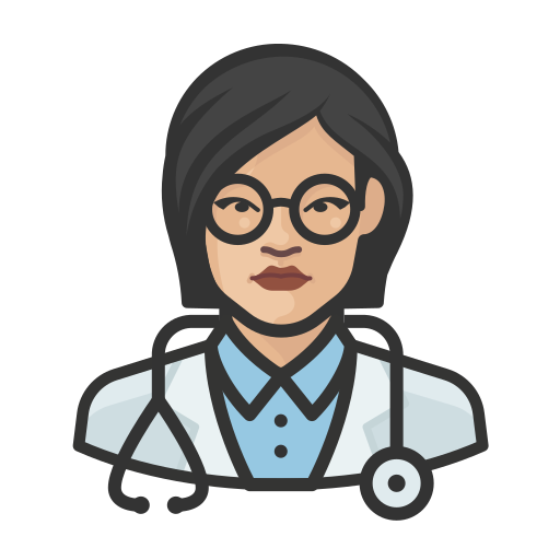 Asian, coronavirus, doctor, female icon