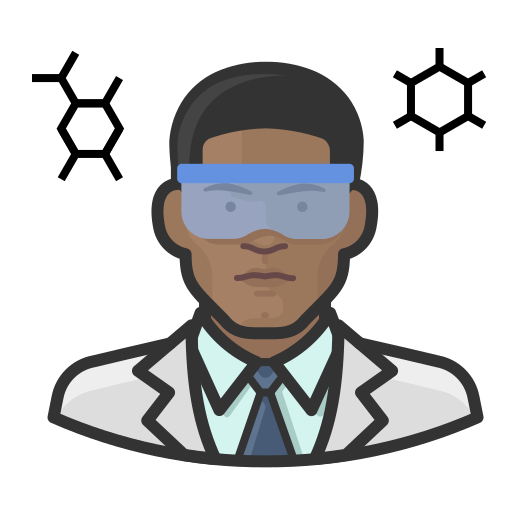 Black, coronavirus, male, virologist icon