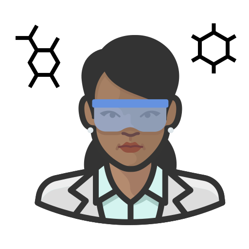 Black, coronavirus, female, virologist icon