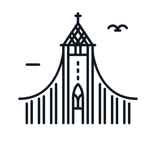 Building, hallgrimskirkja, iceland, landmark icon