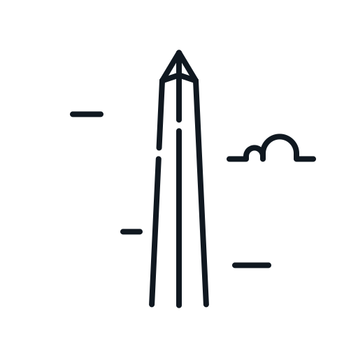 Building, landmark, monument, usa, washington icon