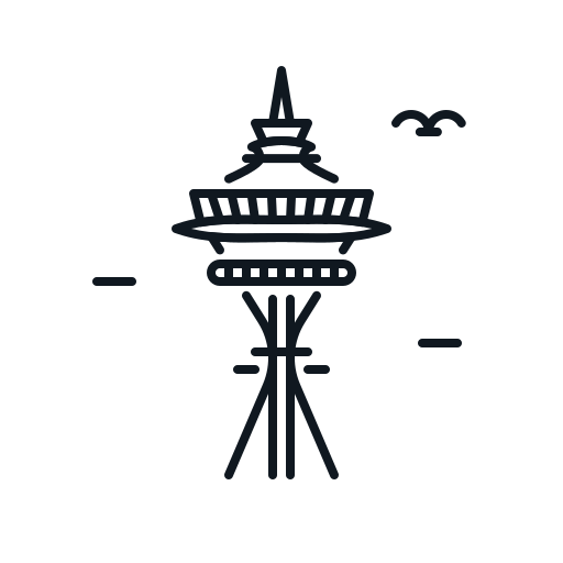 Building, landmark, needle, science, space, usa icon