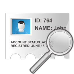 Profile, zoom, search icon