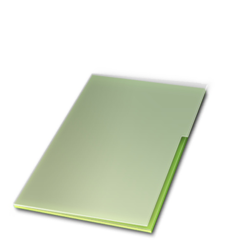 Vert, documents, ferm icon