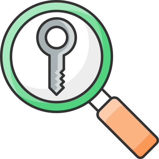 Keyword, search, seo, magnifier icon
