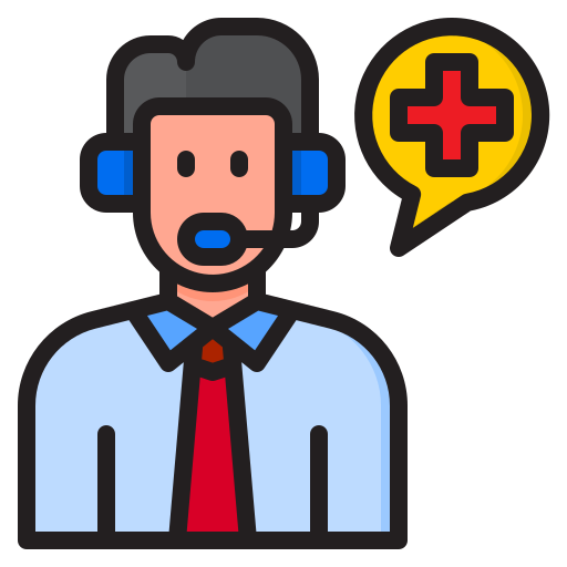 Callcenter, coronavirus, covid19, hospital, information icon