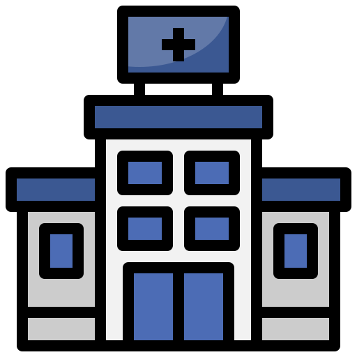 Building, clinic, empire, hospital, state, urban icon