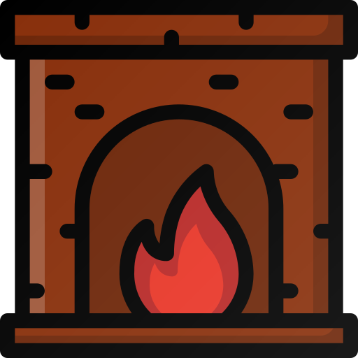 Fireplace, christmas, fire, home, warm icon