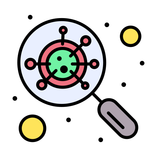 Devirus, glass, interfac, magnifying icon