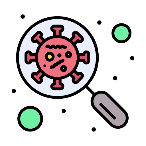 Devirus, glass, interfac, magnifying, scan, virus icon