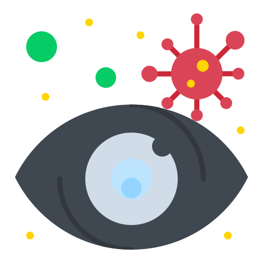 Eye, infected, search, view, virus icon