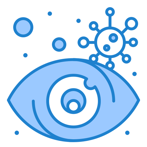 Eye, infected, search, view, virus icon