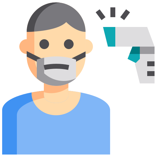 Covid, feverish, protection, scan, search, thermometer icon