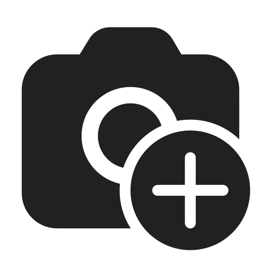 Ic, fluent, camera, add, filled icon