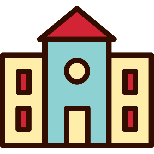 Building, construction, education, elementary, school, university icon
