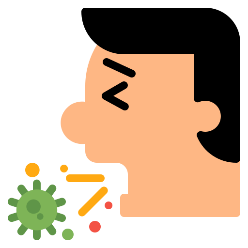 Corona, coronavirus, cough, coughing, symptom, virus icon