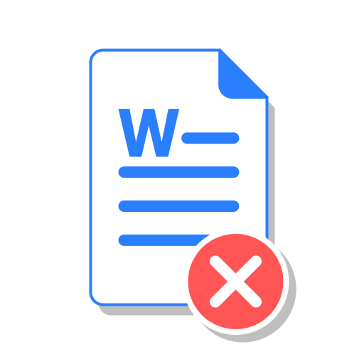 Delete, doc, file, ms, remove, word icon
