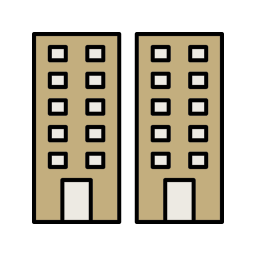 Offices, building, flats, windows icon