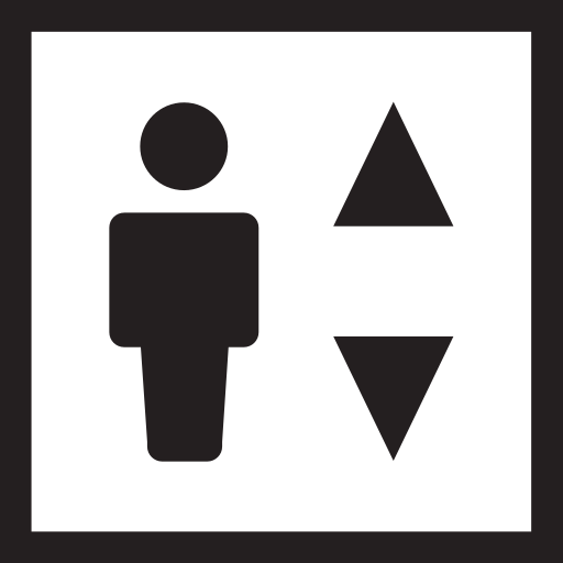 Building, climb, descend, elevator, raising icon