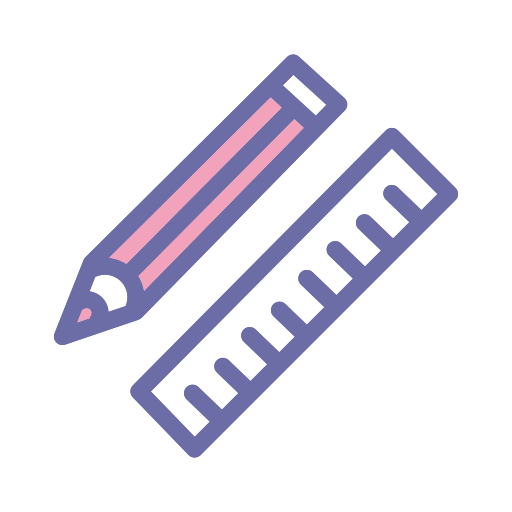 Paint, brush, renovation, house, pencil, ruler icon