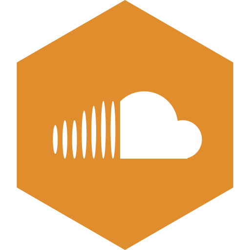 Cloud, hexagon, media, social, sound icon