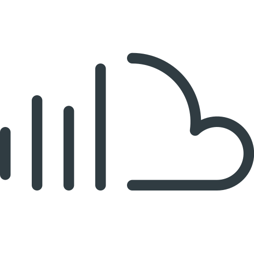 Cloud, logo, media, social, sound icon