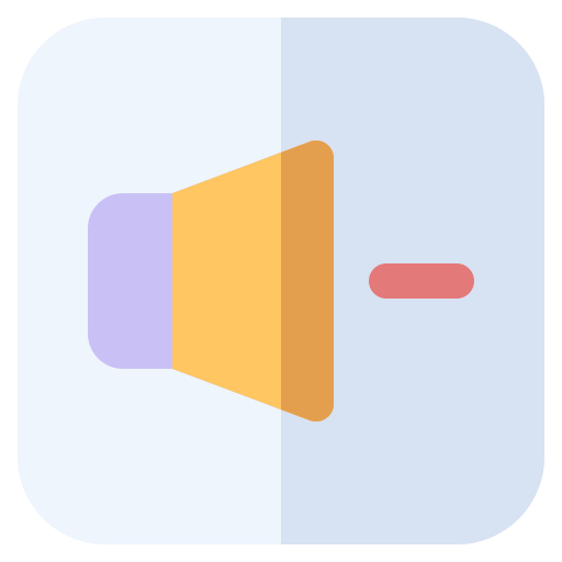 Audio, down, music, sound, volume icon